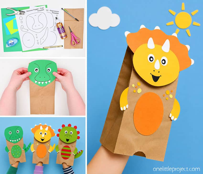 How to Make a Dinosaur Puppet DIY dinosaur puppet