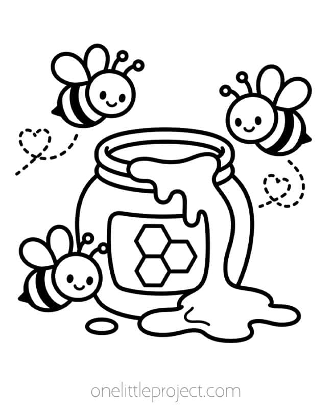 July Color Sheets July Color Sheets - honey bees