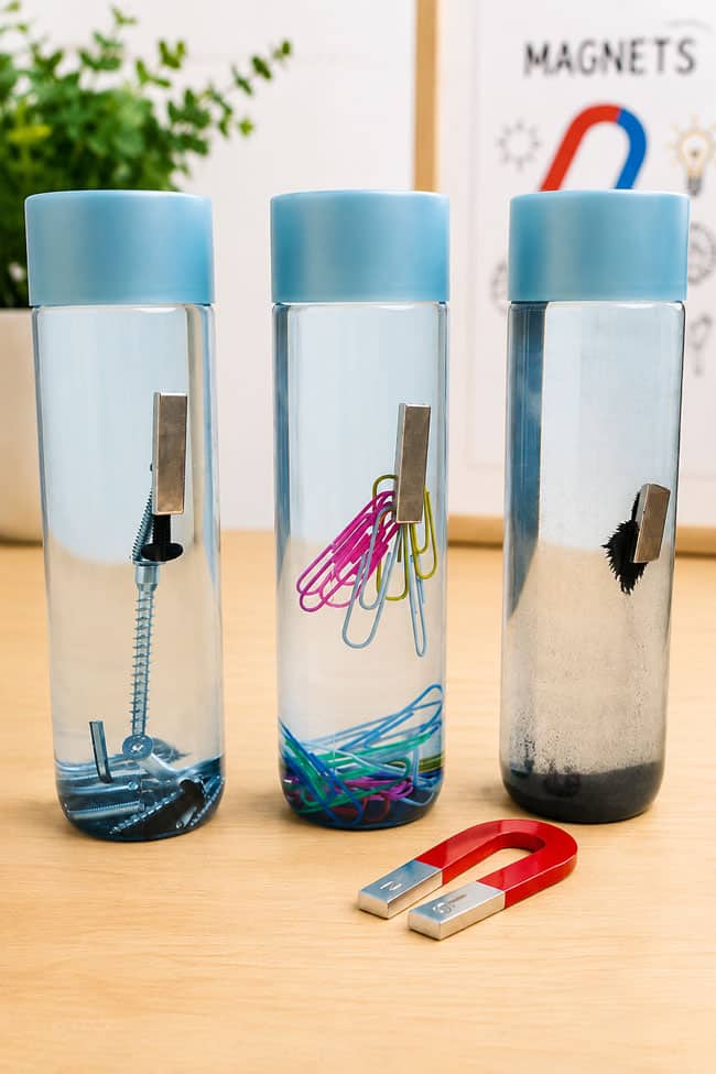 Magnetic Field Sensory Bottle Group of magnetic sensory bottles