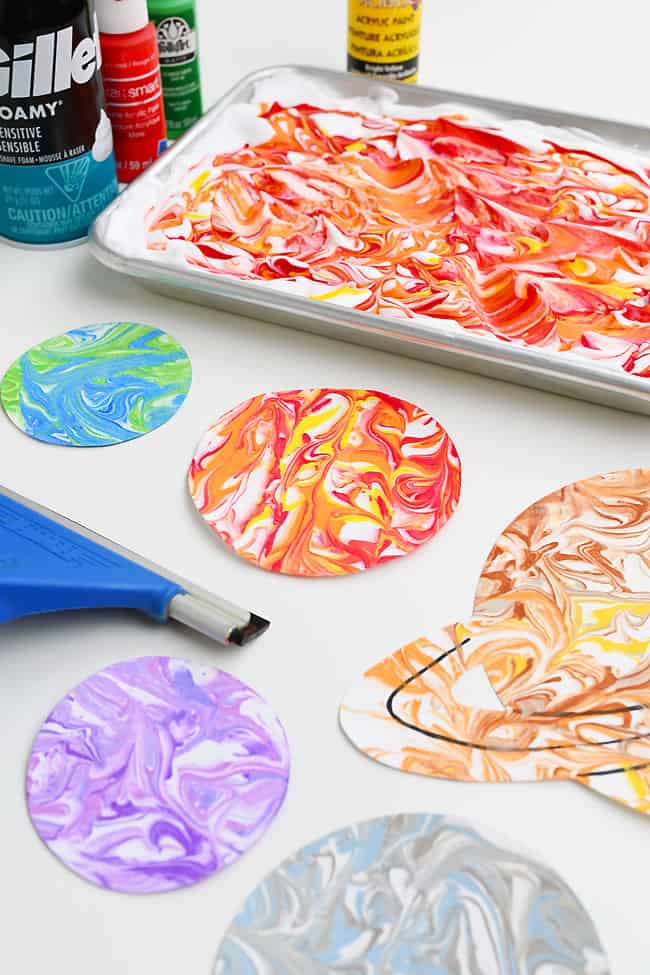 Marbled Planets Art Marbled planets art of Mars, Earth, Saturn, and more