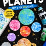 Marbled planets art project for kids