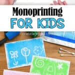 Monoprinting art project for kids