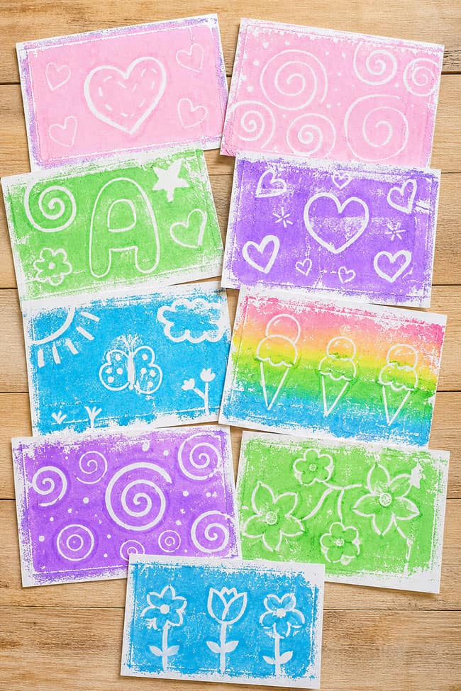 Monoprints for Kids Colorful monoprints made with simple technique for kids