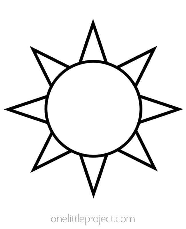 Outline of a Sun Outline of a sun with sparse rays