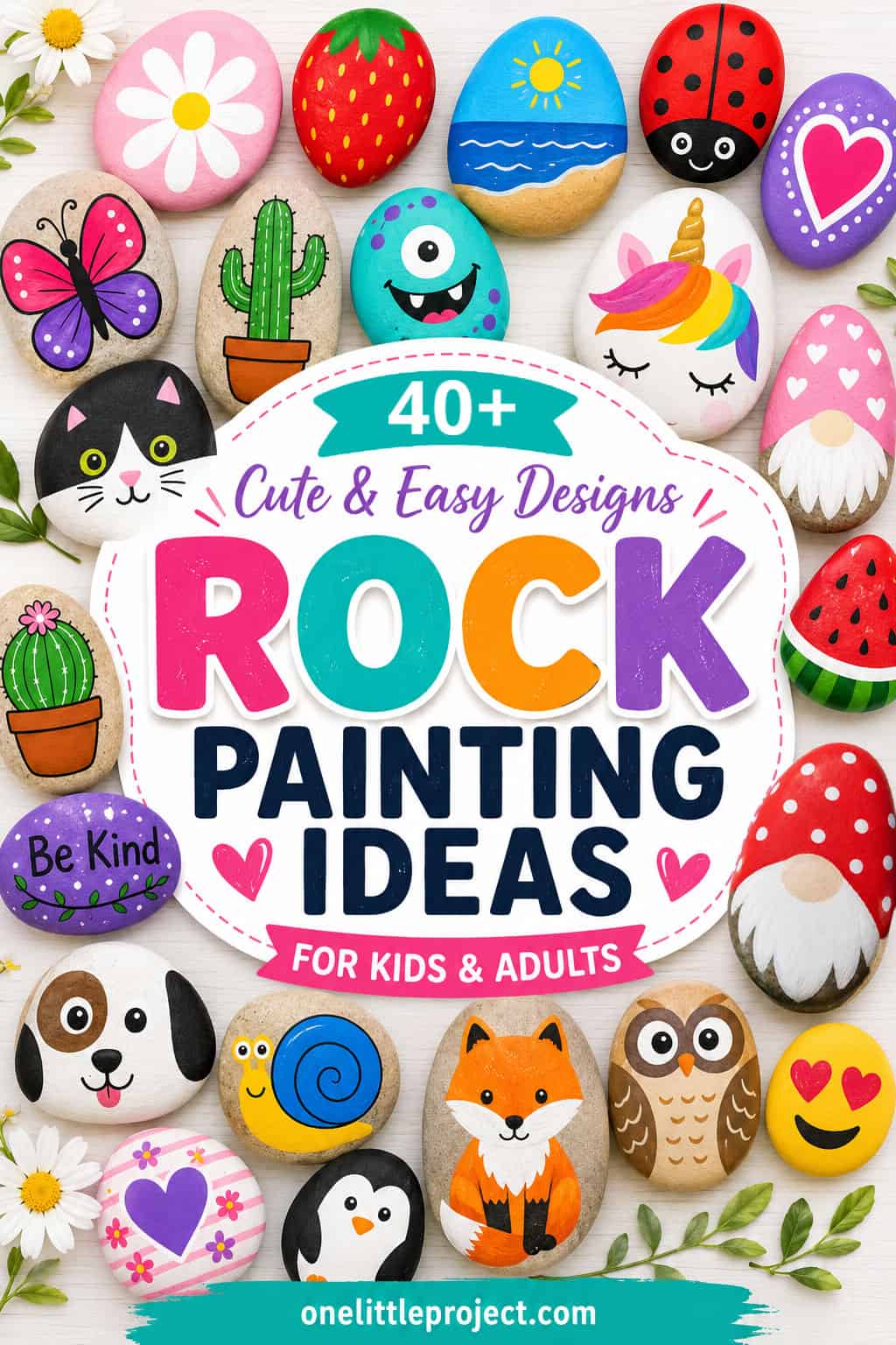 Rock Painting Ideas Cute and easy rock painting ideas