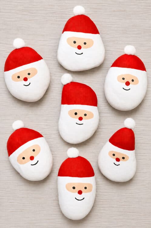 Rock Painting Designs Santa Painted Rocks