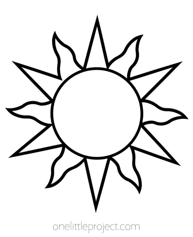 Sun Outline Sun outline with wavy rays