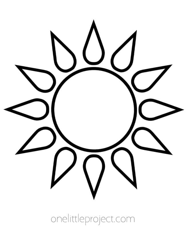 Sun Outline Teardrop rays on a sun outline
