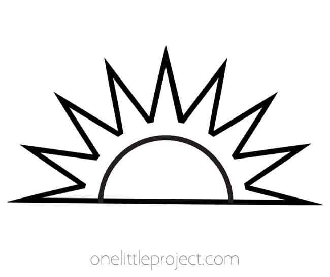 Sun Outline Sunset or sunrise outline