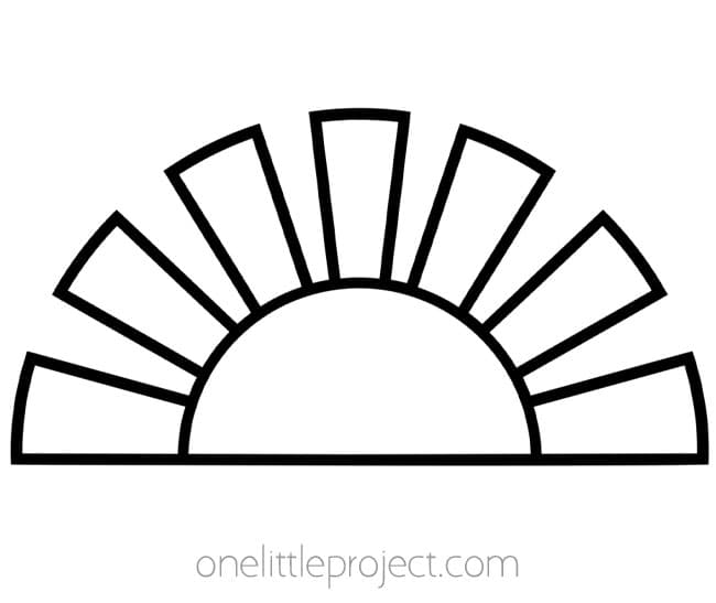 Sun Shape Rising sun shape with wide rays