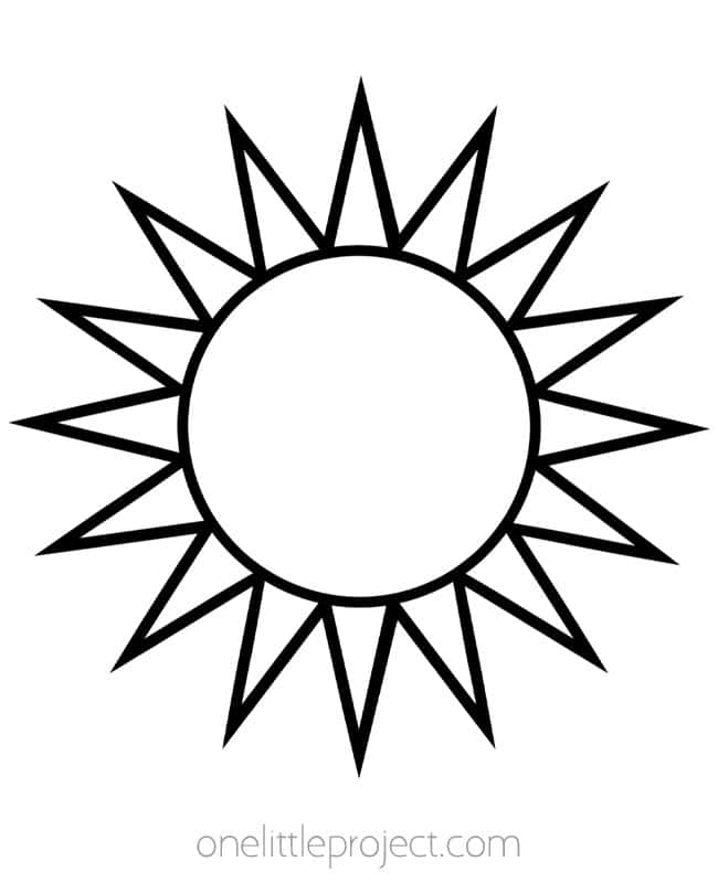 Sun Template Detailed sun template