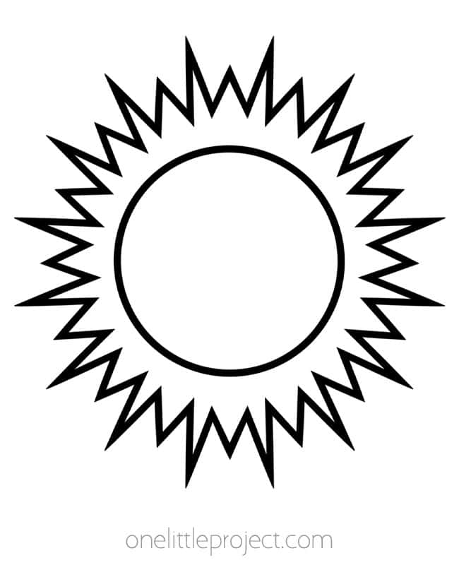 Template of a Sun Printable template of a sun