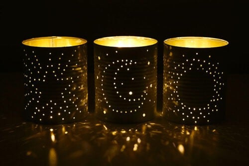 Tin can lanterns