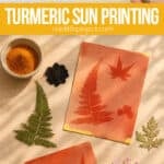 Making turmeric sun prints