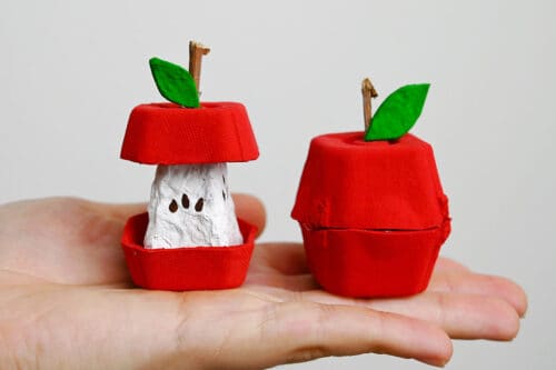 Egg Carton Apple Craft