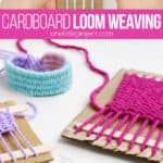 Weaving on a cardboard loom