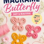 Cute butterfly made with macrame cord