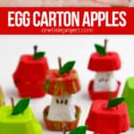 Cute egg carton apple craft for kids