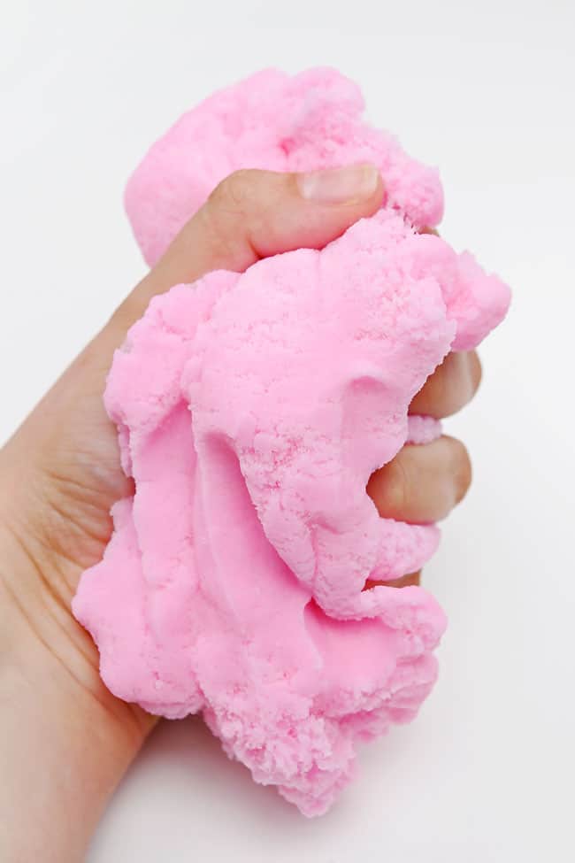 How to Make Cotton Candy Slime Squishing cotton candy slime in hand