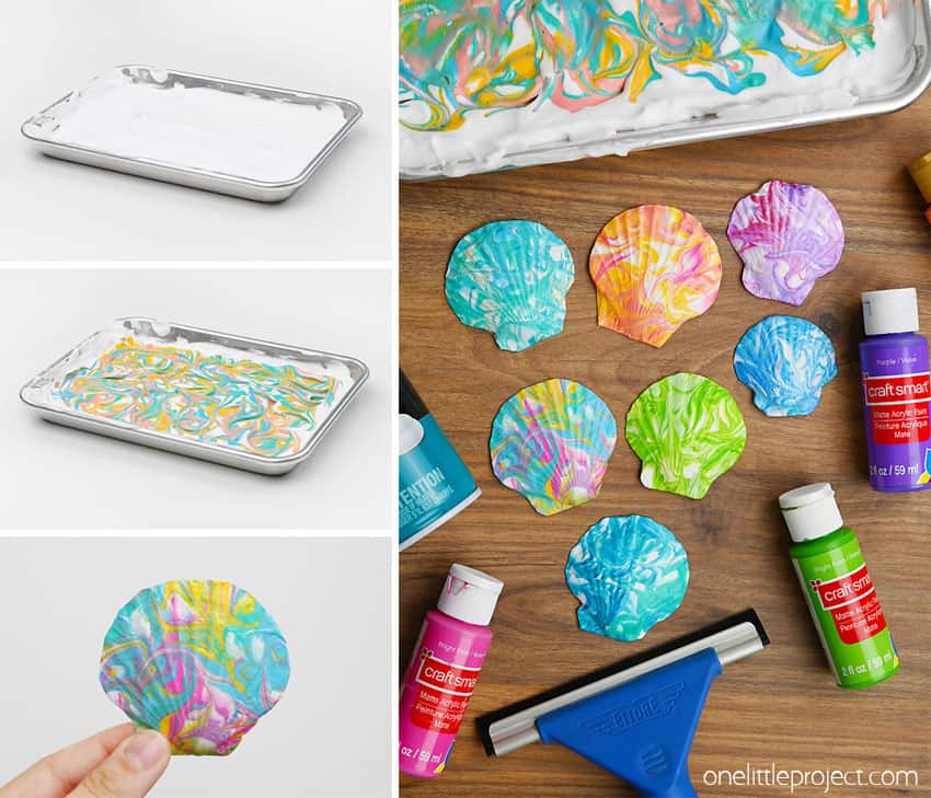 How to Make Marbled Seashells DIY marbled seashells