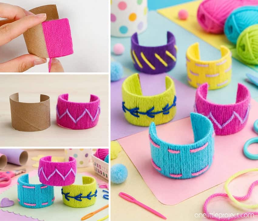 How to Make Paper Roll Bracelets DIY paper roll bracelets