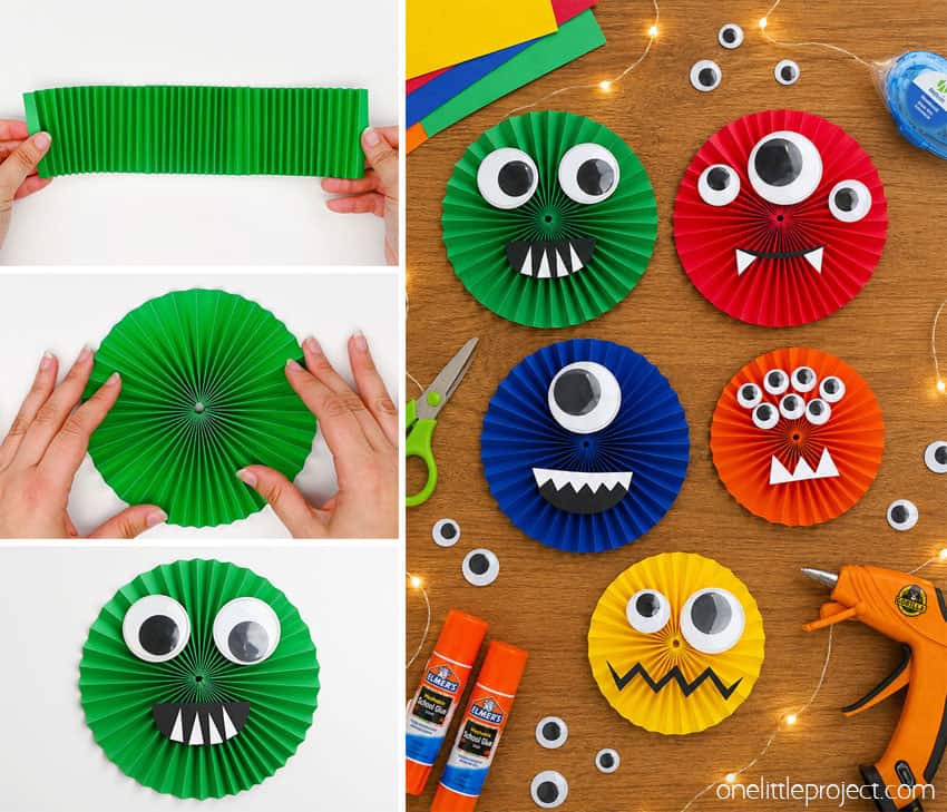 How to Make a Paper Rosette Monster DIY paper rosette monsters