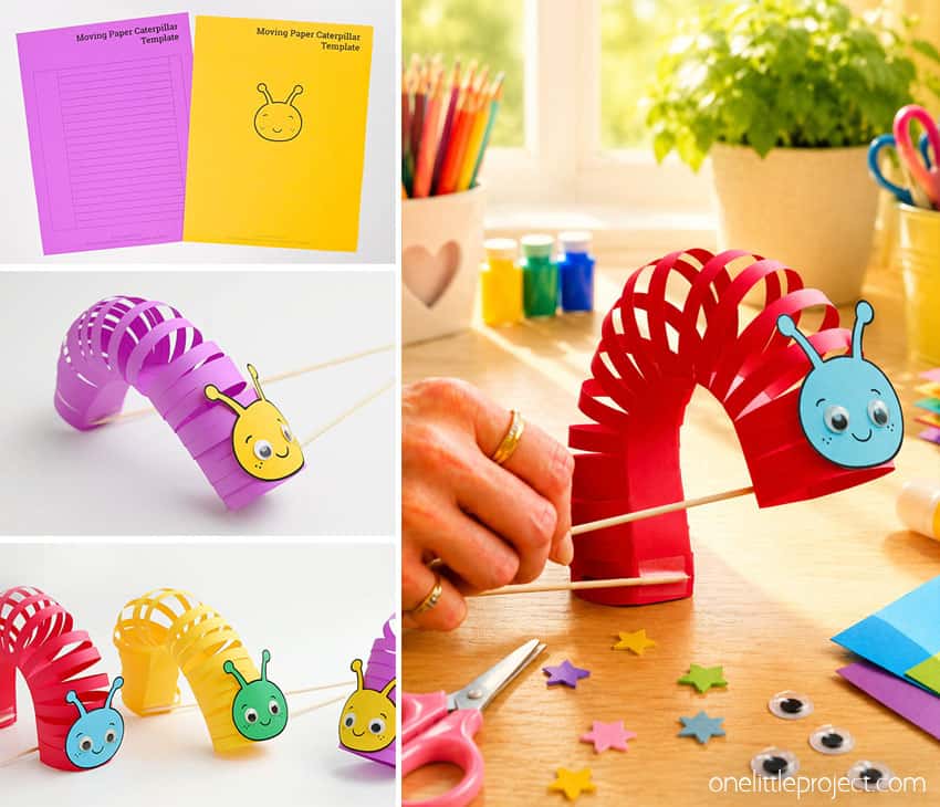 How to Make a Moving Paper Caterpillar DIY moving paper caterpillar