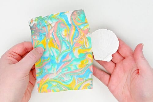 Marbled Seashells Craft