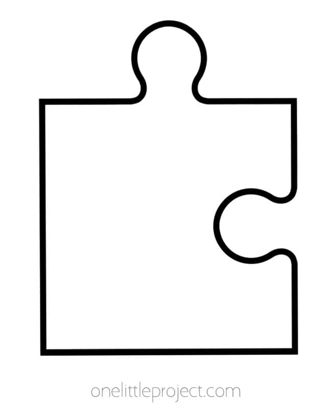 Puzzle Piece Outline Puzzle Piece Outline - 2 straight sides, 1 tab, 1 opening