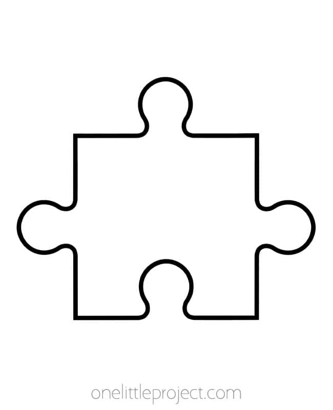 Puzzle Piece Template Puzzle Piece Template - 3 tabs and 1 opening