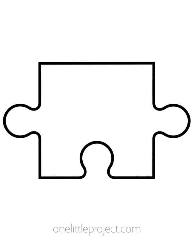Puzzle Piece Template Puzzle Piece Template - straight edge, 2 tabs, 1 opening