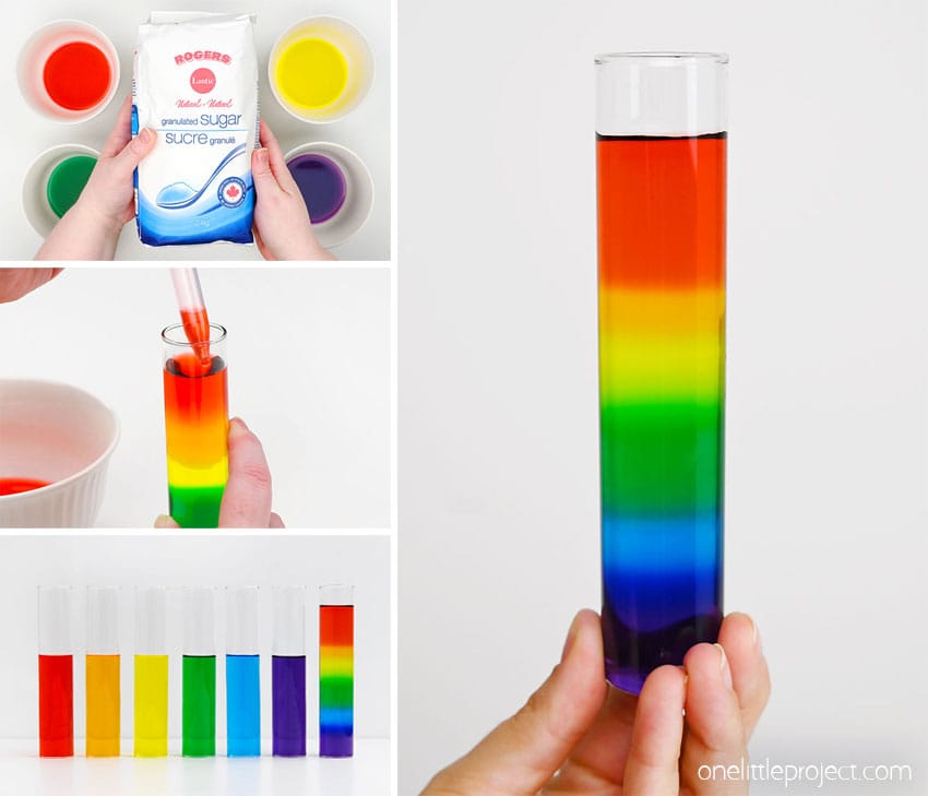How to Make a Rainbow Density Tower DIY rainbow density experiment