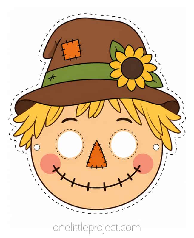 Scarecrow Mask Scarecrow Mask - Brown hat with a sunflower