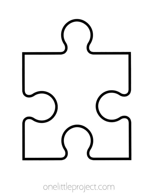 Template of a Puzzle Piece Template of a Puzzle Piece - 1 tab, 3 openings