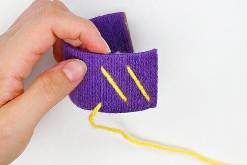 Yarn Wrapped Paper Roll Bracelets