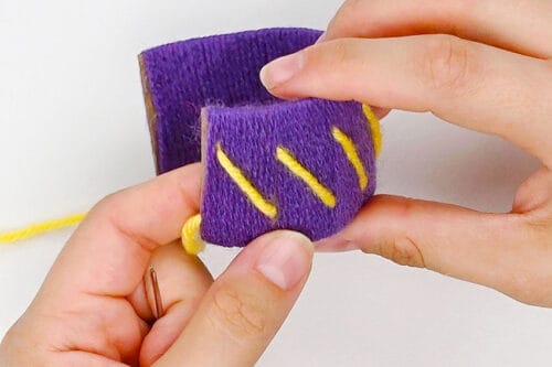 Yarn Wrapped Paper Roll Bracelets