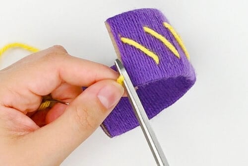 Yarn Wrapped Paper Roll Bracelets