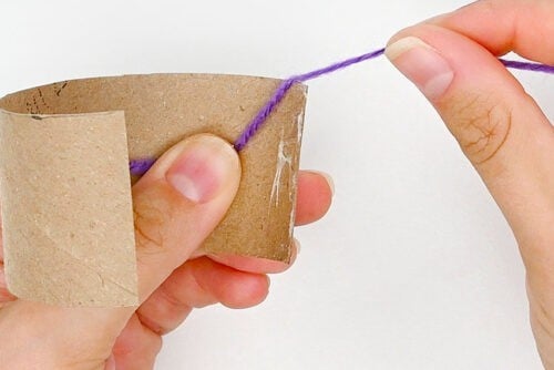 Yarn Wrapped Paper Roll Bracelets