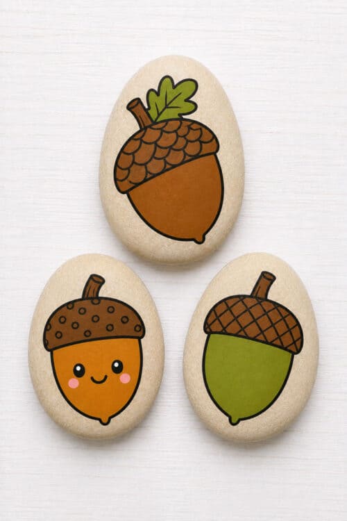 Fall Painted Rocks Acorn painted rocks