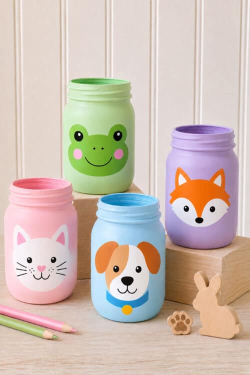 Painted Mason Jars Animal Painted Mason Jars