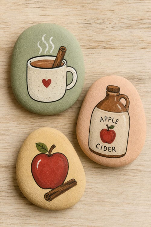 Fall Rock Painting Apple cider painted rocks
