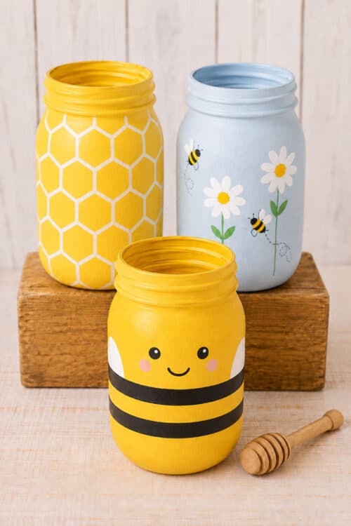 Mason Jar Painting Bee Painted Mason Jars