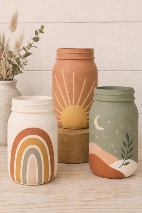 Painting Mason Jars Boho Painted Mason Jars