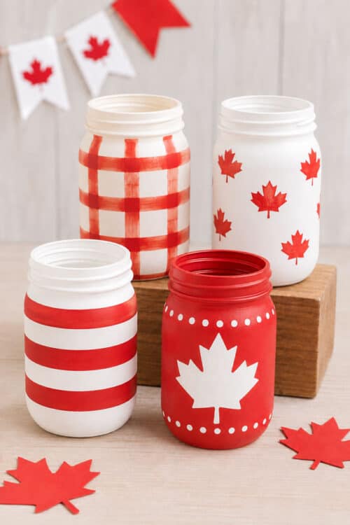 Painting Mason Jars Canada Day Painted Mason Jars