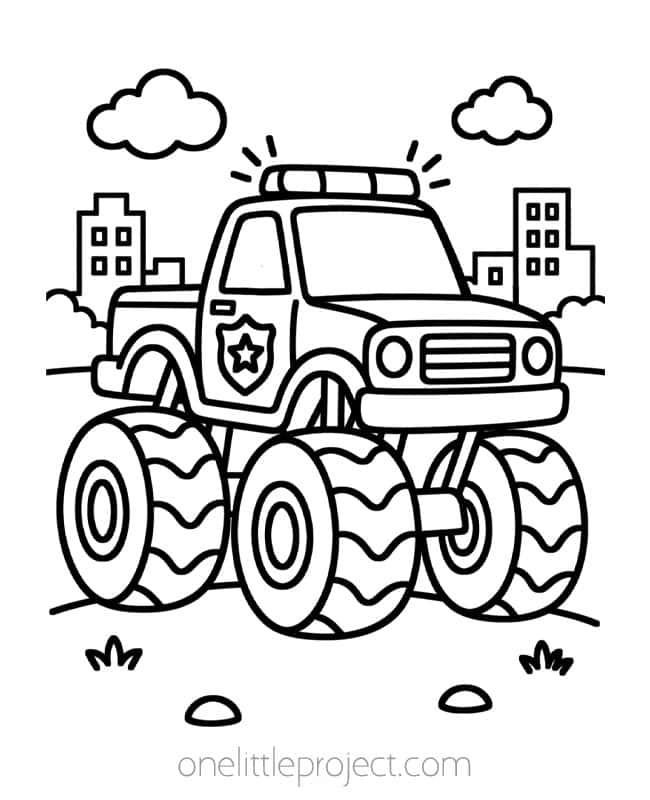 Coloring Pages Monster Trucks Coloring Pages Monster Trucks - police truck