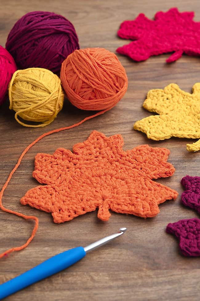 Crochet Maple Leaf Maple leaf crochet coasters