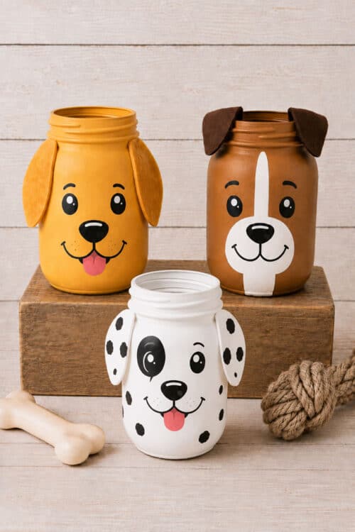 Painted Mason Jars Dog Painted Mason Jars