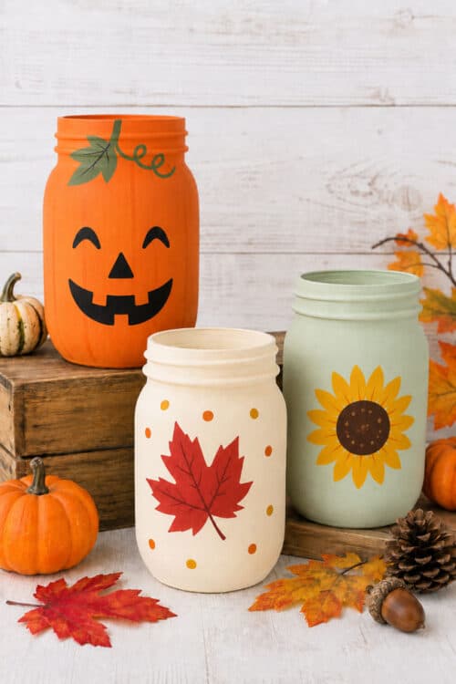 Painting Mason Jars Fall Painted Mason Jars