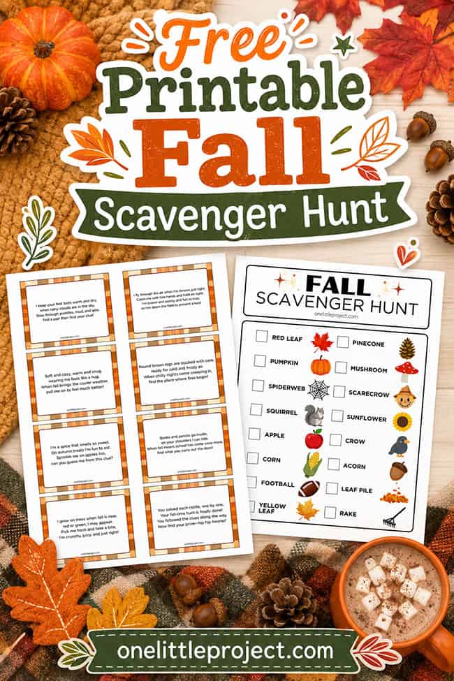 Fall scavenger hunt printables