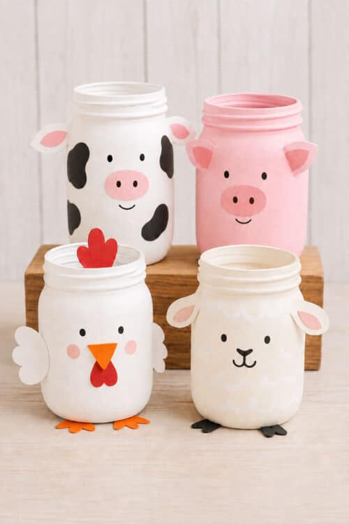 Painted Mason Jars Farm Animal Painted Mason Jars